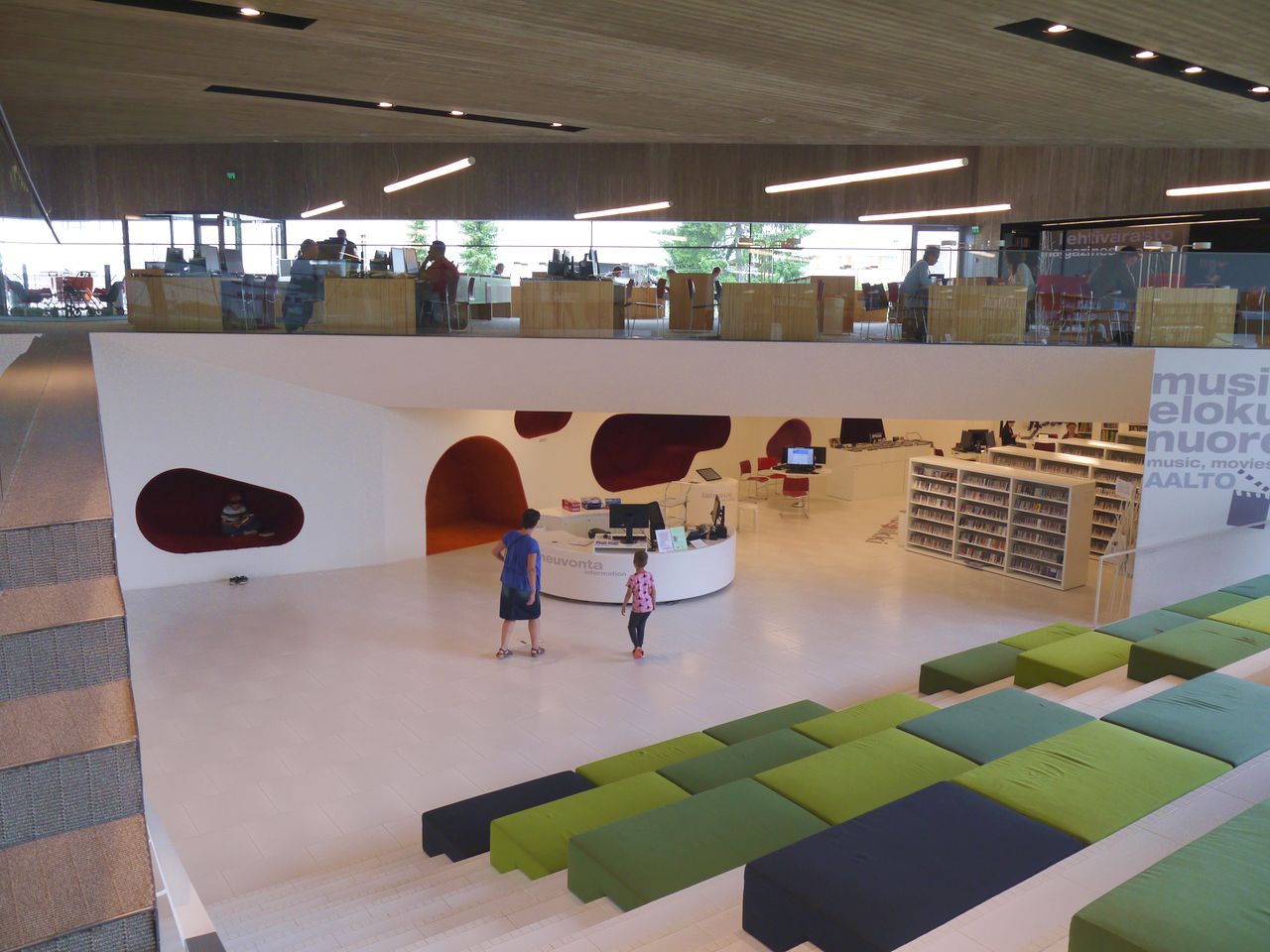 community spaces in Seinäjoki library, Finland