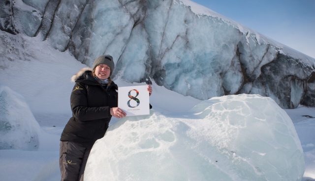 8 Arctic Seasons book in the snow with Liisa Kokkarinen