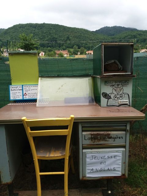 Luzenac, Arege, France, outdoor library