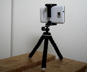 smartphone holder on a tripod