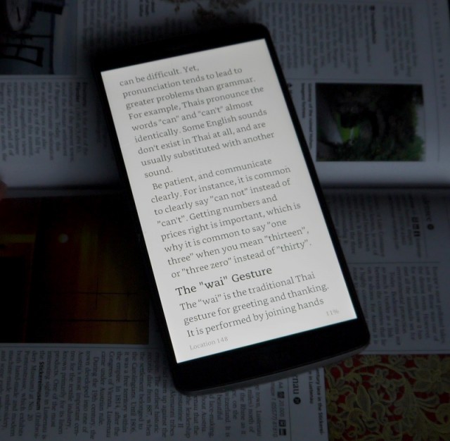 lg g3 smartphone, kindle ebook reading app