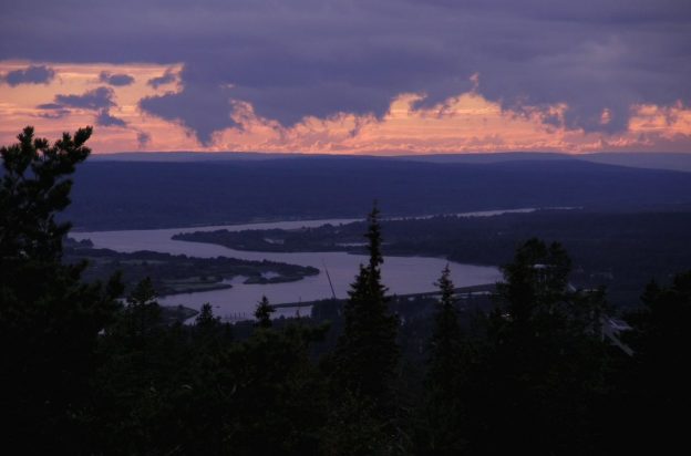 Sunset at Ounasvaara fell, Rovaniemi from Lapland travel guidebook