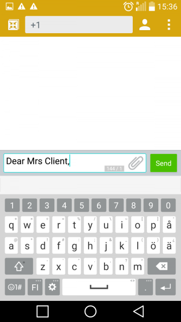 compose text message on Android smartphone