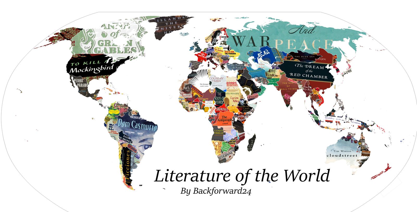 Literature world map by backforward24