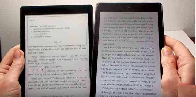 Comparison of Kobo aura One ereader and Amazon Fire HD8 tablet