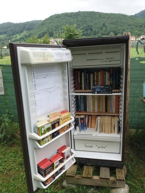 Luzenac, France, Pyrenees, bookcrossing library