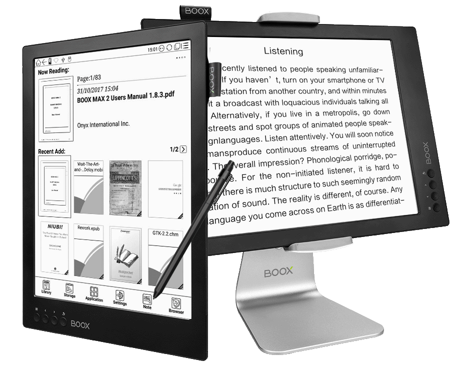 Onyx Boox Max 2 ereader and PC monitor