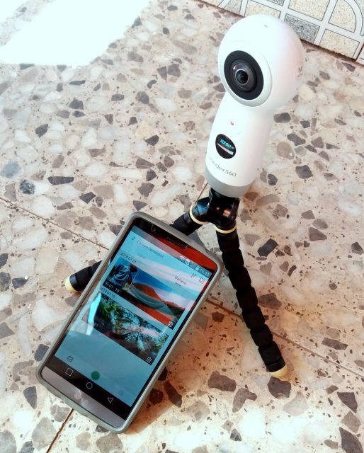 Wunder360 camcorder 360-degree video recording, edit on smartphone