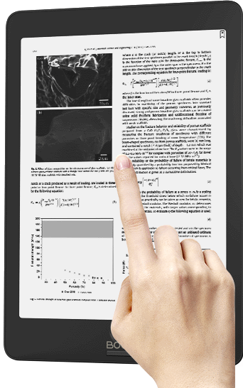 Onyx Boox Nova with PDF document on screen