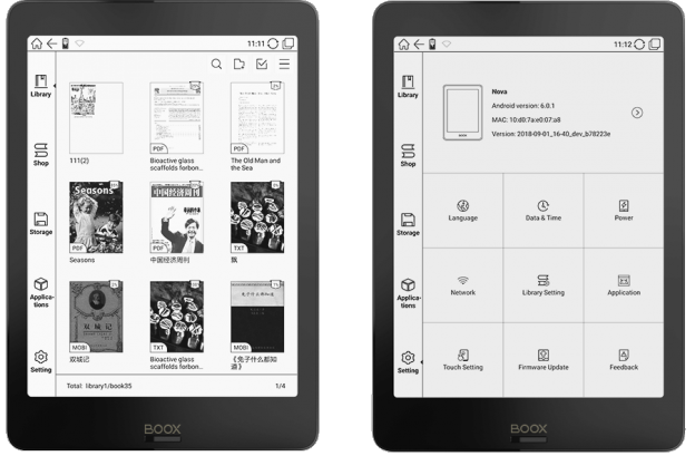 Onyx Boox Nova e-reader device 7.8-inch screen