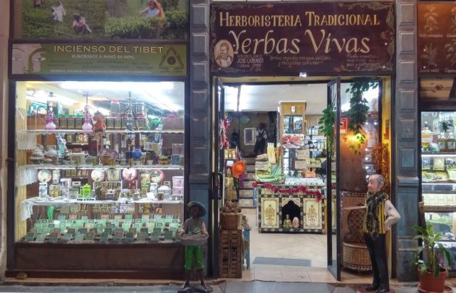 Traditional herbal shop in Valencia at Carrer de la Pau.