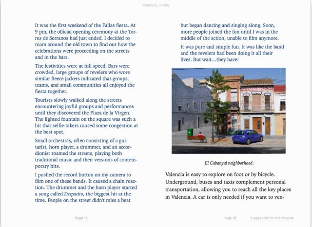 sample page from Valencia, Spain travel guide