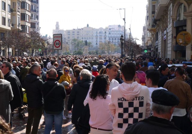 Valencia, Spain, Europe. crowds at a fiesta.