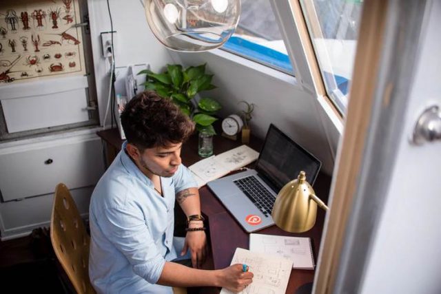 man working in home office. photo by Manny Pantoja.