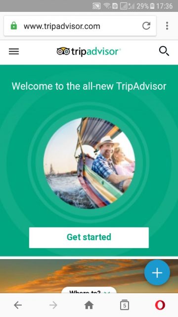 tripadvisor app on phone, screen shot