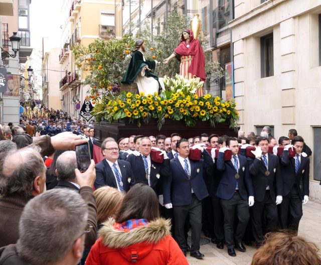 easter cavalcade through a city center in Spain