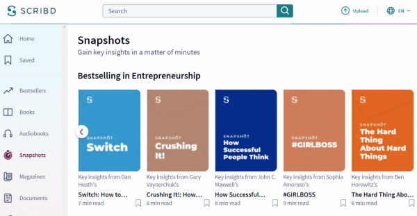 Scribd provides digests of nonfiction books for readers who have subscription