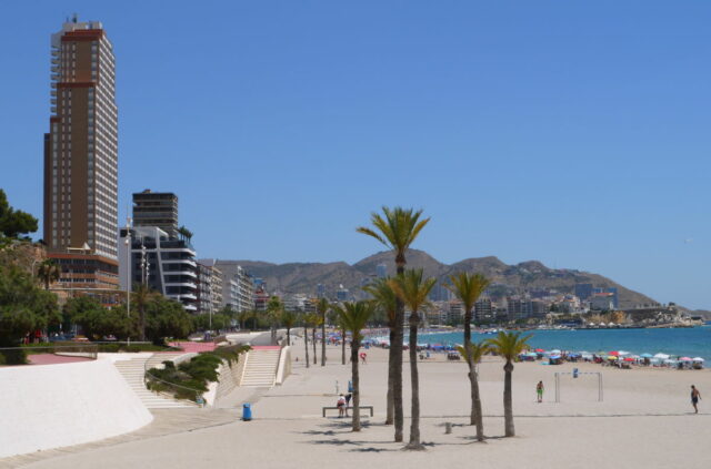 benidorm, spain, poniente beach and hotels