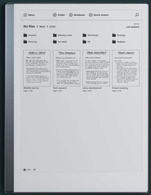 remarkable 2 writing slate with e ink screen and stylus