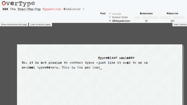 overtype typewriter simulator