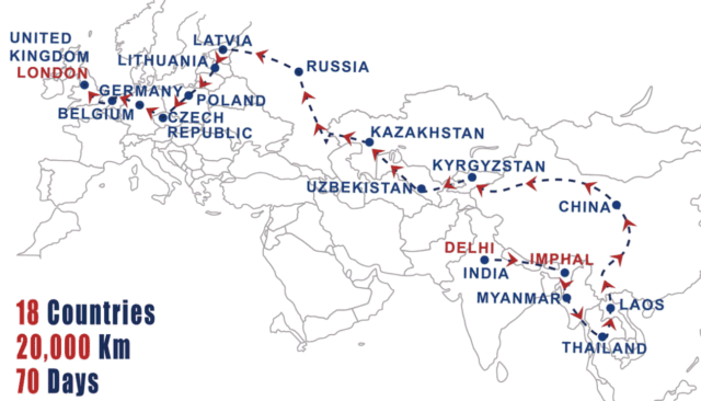 adventures overland bus trip route Delhi-London