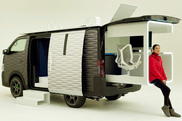 nissan nv350 office work concept campervan