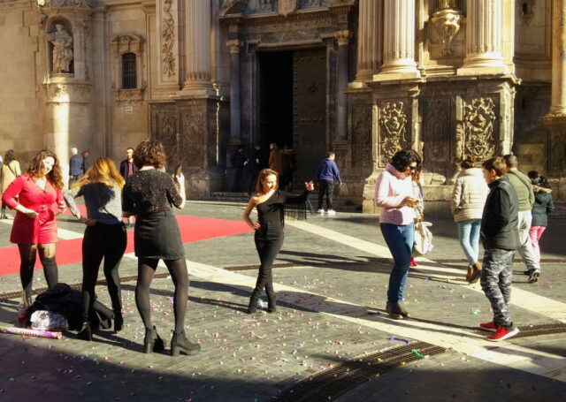 murcia cathedral, spain, europe. selfie photo shoot