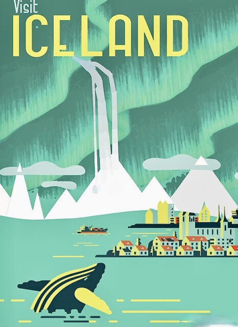 iceland travel poster
