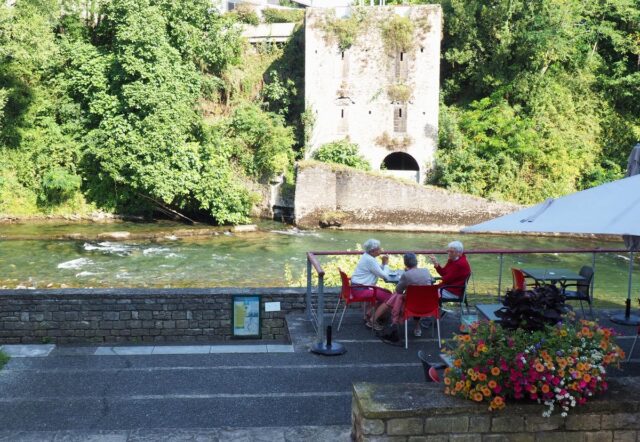 river cafe in oloron saint marie, france