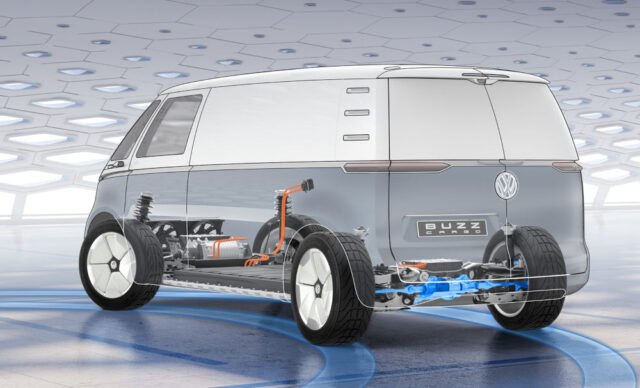 vw id buzz cargo van platform, drive train