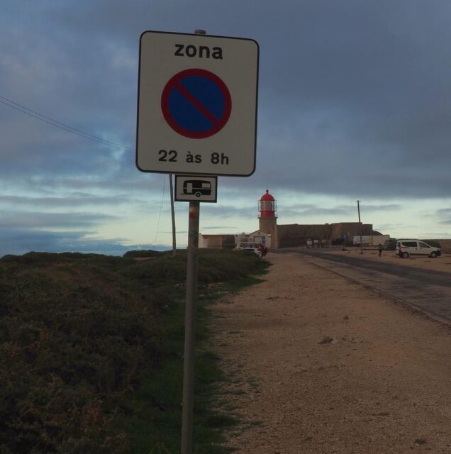 no parking sign in sagres, algarve, portugal