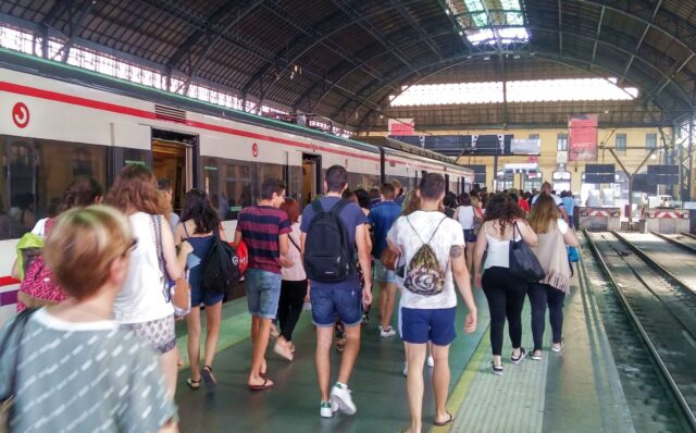 train has arrived in station in spain