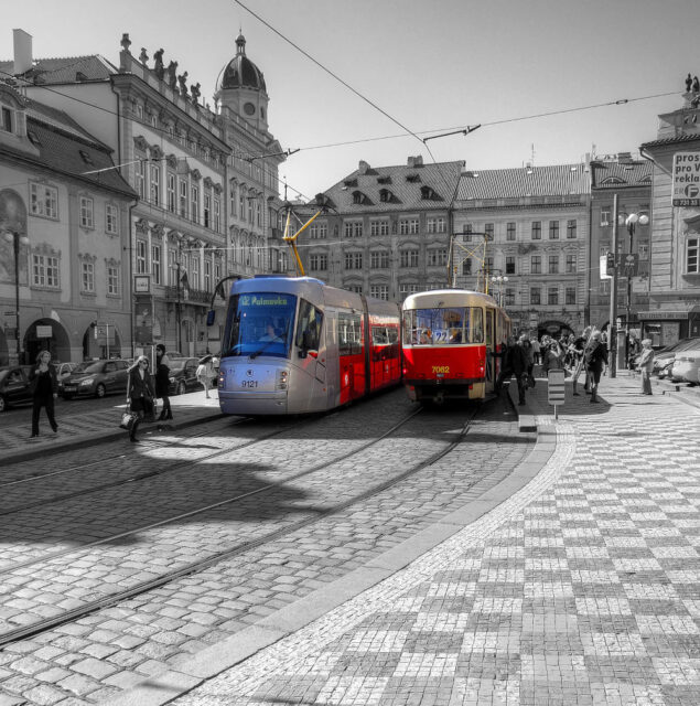 trams in Prague, Czech. Yannick Loriot.