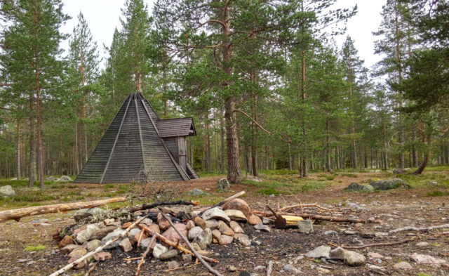 forest and fireplace in lapland, near rovaniemi. photo by ari hakkarainen