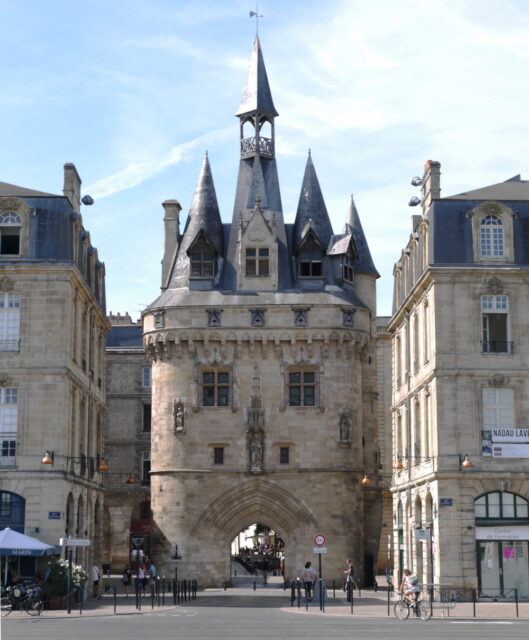 gate tower to city bordeaux, france.