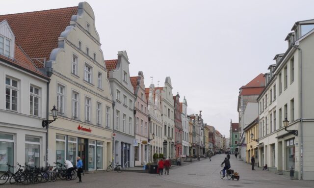 street view in wismar, germany in north europe. photograph by arihak.