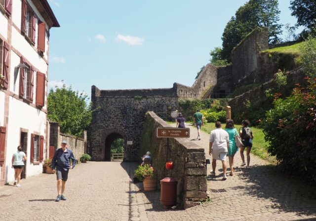 pilgrim town st jean pied de port in france, fortress. photo by arihak.