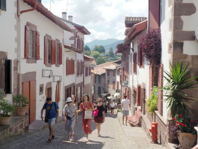 St Jean Pied de Port in southern France near the Pyrenees Mountain range. photo by arihak.