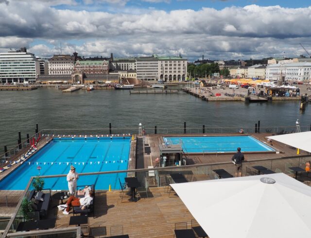 sauna complex and market square, Helsinki, Finland. Photograph by arihak.