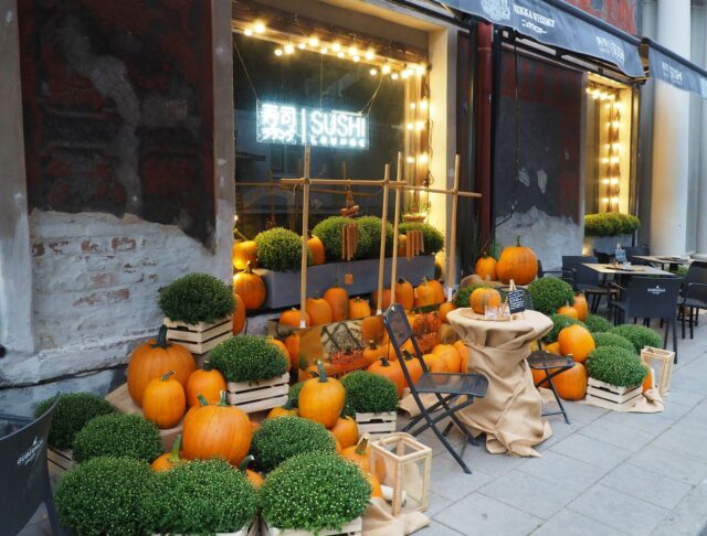 a restaurant in the Vilnius center.