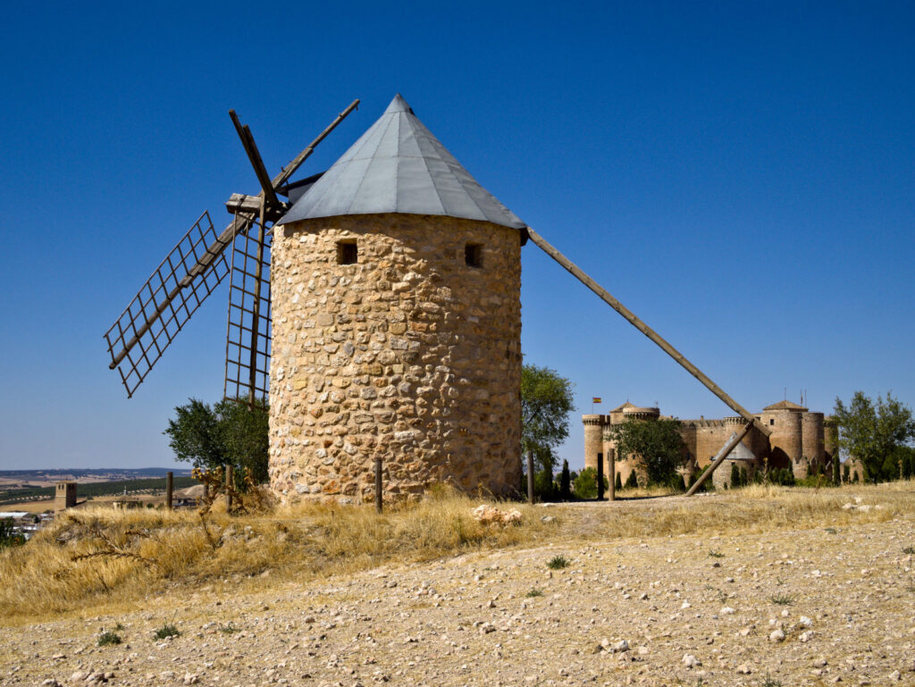 historic windmill in belmonte, spain. photo by arihak